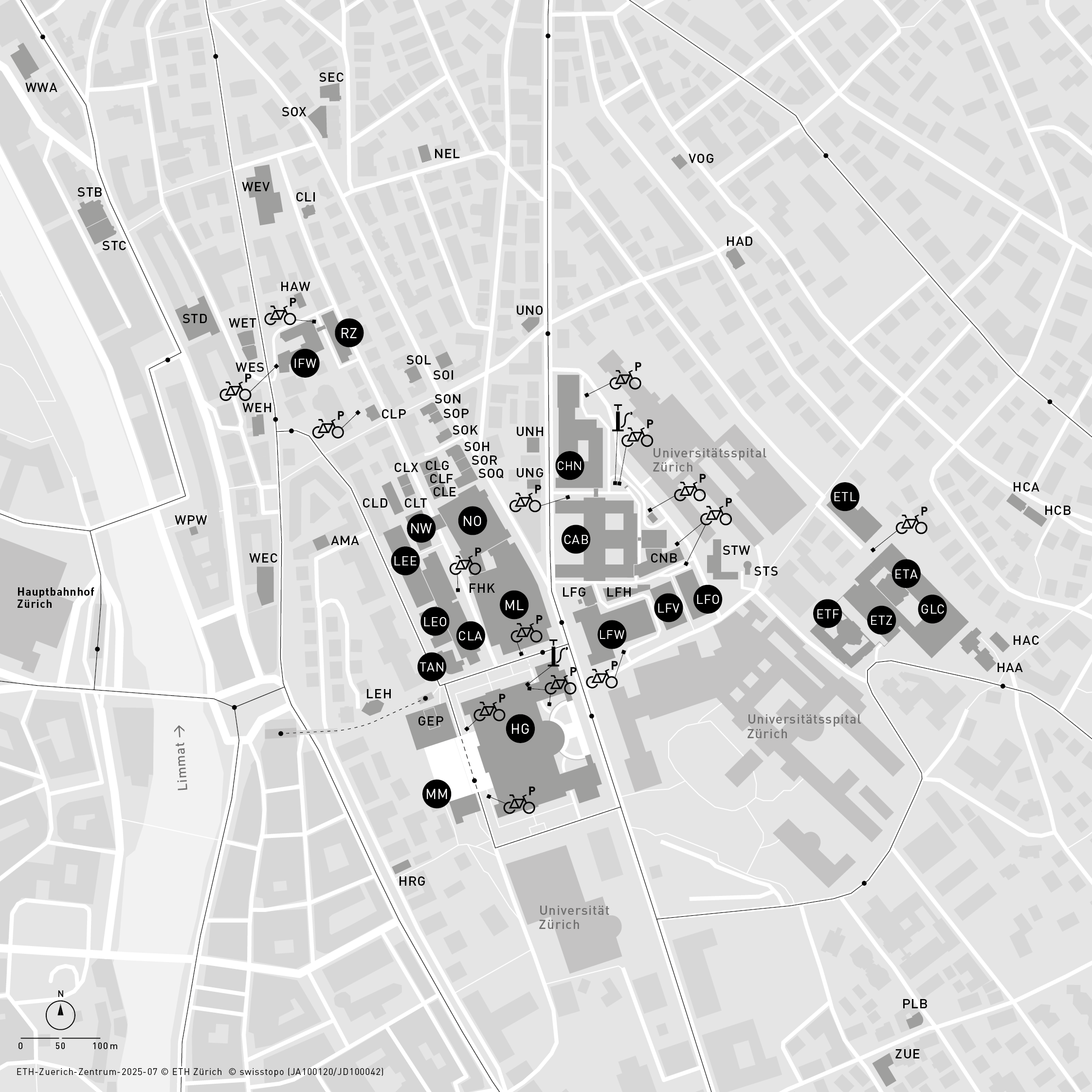 Vergrösserte Ansicht: Veloabstellplätze Zentrum